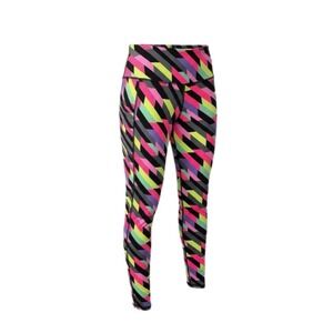 VSX Victoria's Secret Sport Knockout Tight Leggings Size S Black Neon Retro Bold